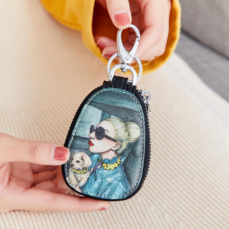 Torba na klucze damska nowa wielofunkcyjna modna kreskówkowa torba na zamek zawieszana na pasie kluczówka GM