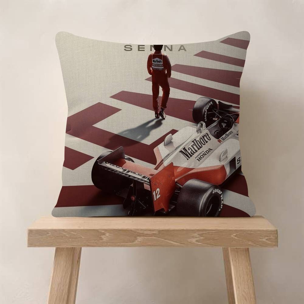 1Pc Ayrton Tacing Driver Senna Cushion Cover Inches Farmhouse Decor Home Throw Pillow Covers For Couch Decorations