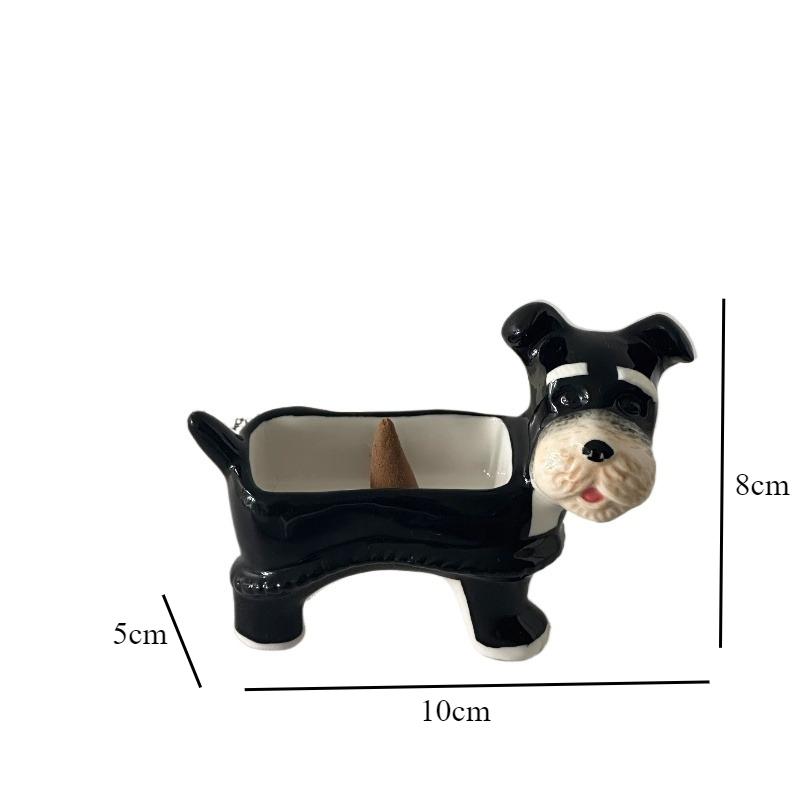 

Schnauzer Ceramic Incense Burner Storage Box Table Ornaments Aromatherapy Tray Seasoning Dish Organizer Sculpture Statue