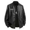 Men's Plus Size Retro Leather Baseball Jacket - Spring/Autumn 2025 Collection
