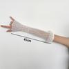 New Lace Fingerless Gloves Anti-UV Sunscreen Arm Sleeves Elastic Mesh Arm Guard Women