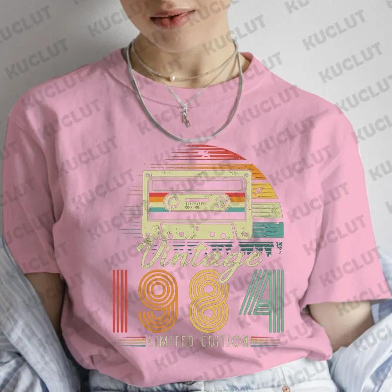 1984 Vintage Shirt for Women 39th Birthday Party T-shirts Clothing Short Sleeve Tee Shirt 1984 Retro Cassette Shirt Clothes