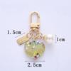2pcs Bling Acrylic Heart Keychain Colorful Sequin Sweet Imitation Pearl Keyring for Women Girls Bag Decoration