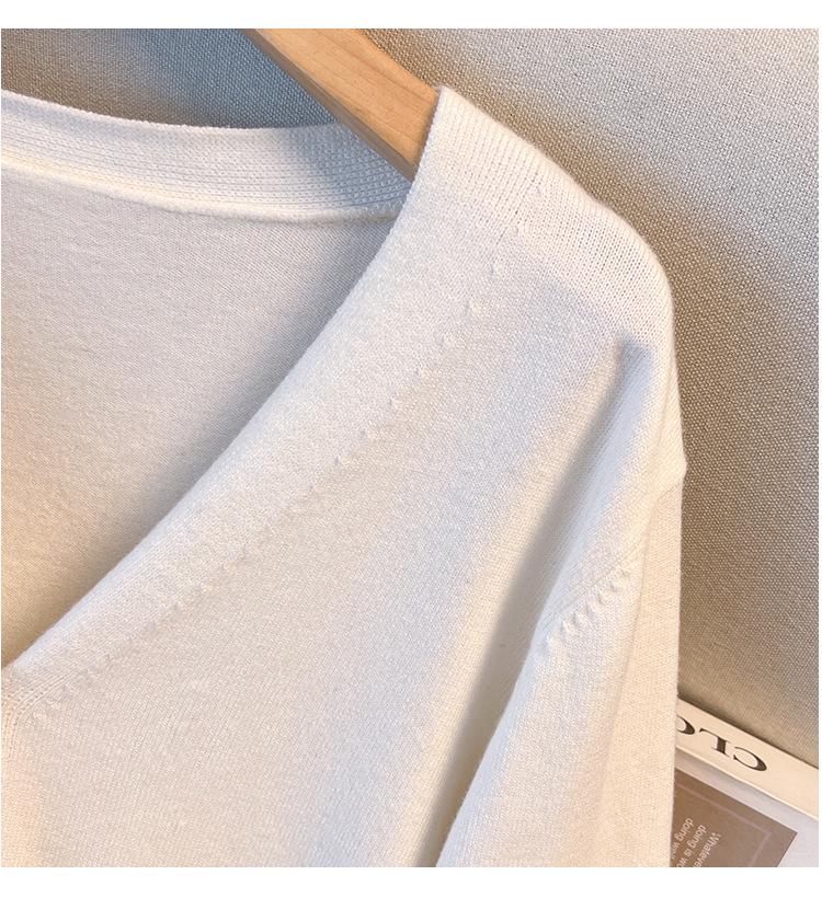 Plus Size Women's Loose Knit Cardigan Sweater for Bust 150-160 cm