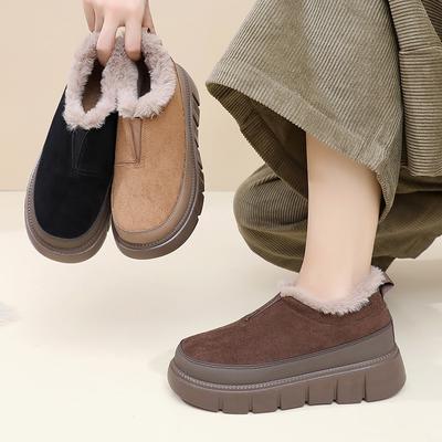 New Winter Women's Fleece-lined Cotton Shoes Warm Comfortable Thick-soled Anti-slip Durable Free Women's Cotton Shoes