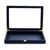 Papten Jewelry Tray with PU No Necklace Display and X05601 Lid, Leather, Dividers, Ring, Watch, Storage, Transparent, Portable, Luxury, Stylish,