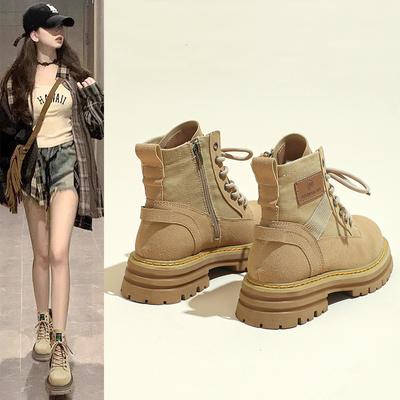 Lilun Martin Boots Women's 2025 New Retro Tooling Desert Rhubarb Boots Spring and Summer Single Boots Thick-soled Explosive Short Boots