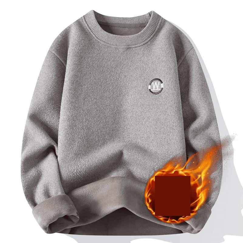 Men Thick Solid Color Loose Autumn Winter New Knitted Warm Casual Base Shirt Men's Pajamas Home Wear Fashion
