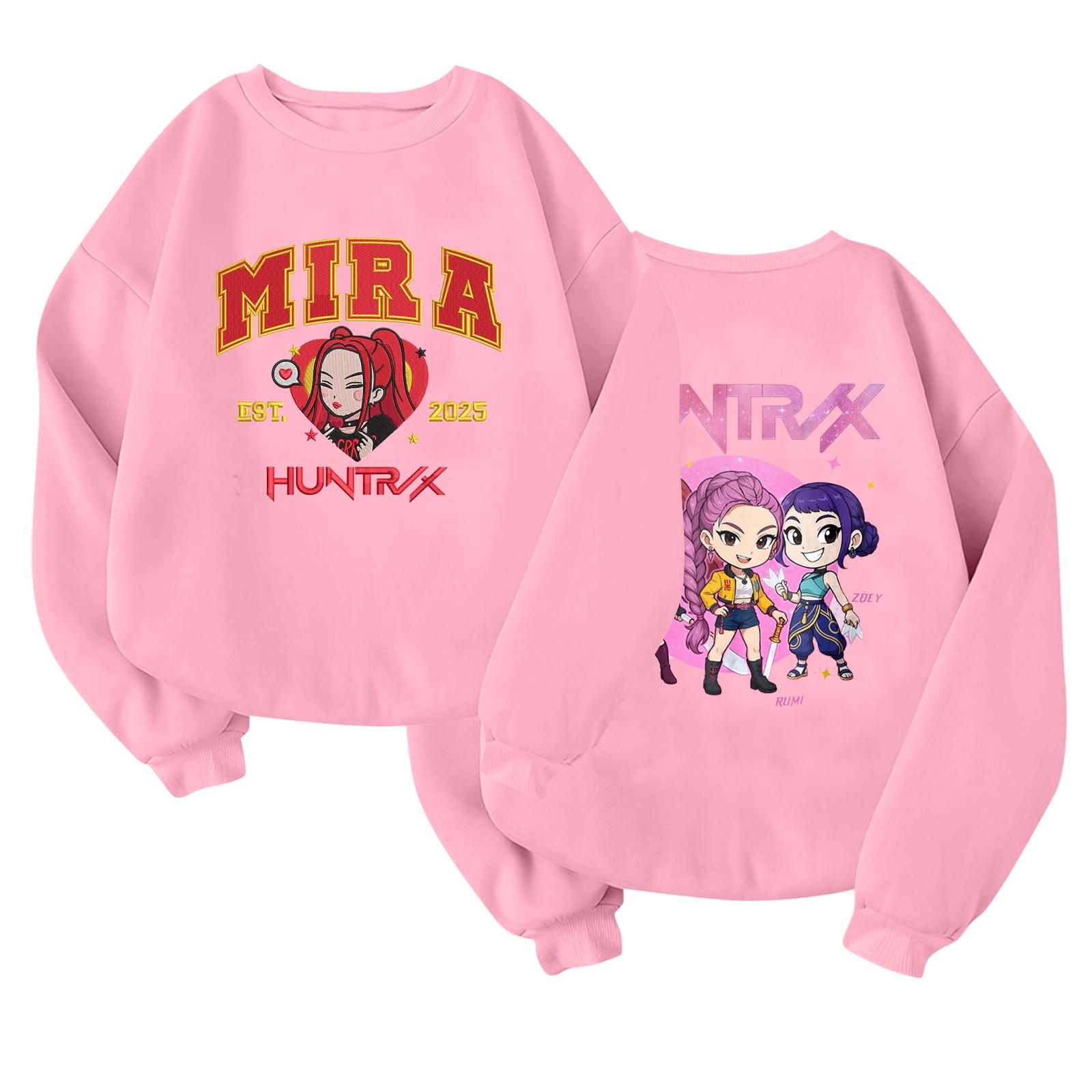 

Детский модный легкий пуловер с длинным рукавом и круглым вырезом с карманами, пуловер с принтом 140 розовый