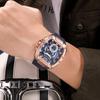 Quartz Watch Fashion Creative Luminous Date Chronograph Analog Display Green Silicone Strap Wrist Watches for Men