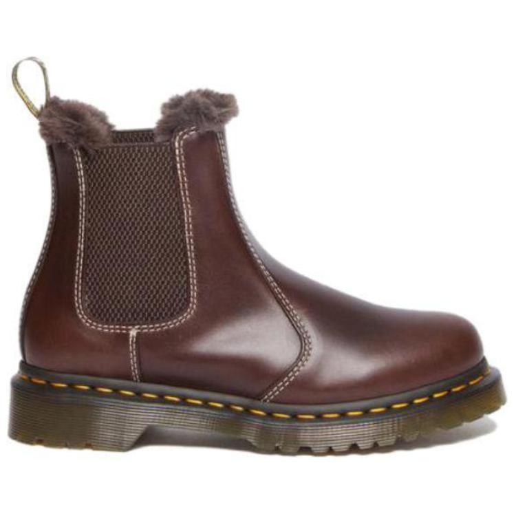 Dr. Martens 2976 Leonore Faux Fur Lined Chelsea Boots 'Dark Brown' Unisex 30954201