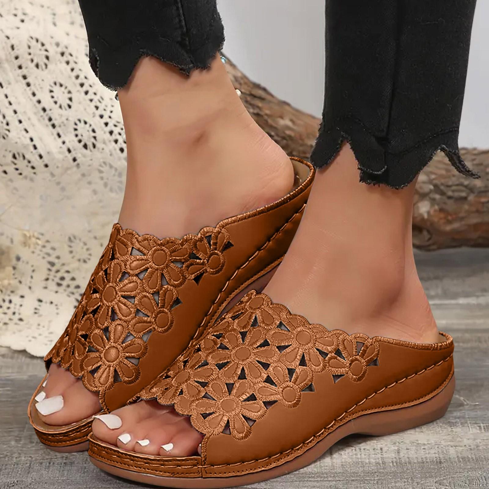 

Летние сандалии женские 2025 года на танкетке женские сандалии с поддержкой свода стопы удобные сандалии женские сандалии пляжная обувь 37 коричневый