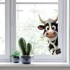 Double Sided Same Color 3D Cartoon Cow Peeking Out Static Cling Window Sticker Home Decor