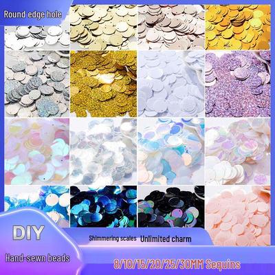Runde Loch Fischschuppen Pailletten für DIY Nähen - Erhältlich in 8/10/15/20/25/30mm Größen - Perfekt für Kleidung und Schmuck Bastelarbeiten