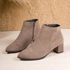 Suede Pointed Toe Plus Size Mid-heeled Fashion Boots 2025 Winter New Thick-heeled Martin Boots for Women