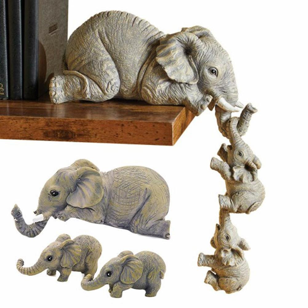 

Handcrafted Resin Elephant Family Set Premium Resin Material Modern Living Room Mantel China Mainland