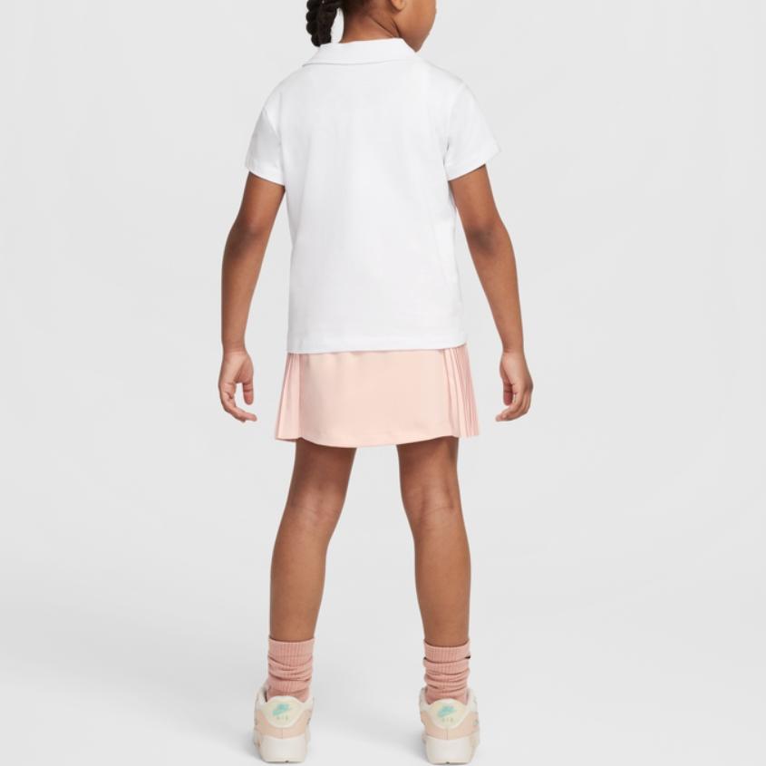 Nike Skirt Set Swoosh Game Match Tennis Polo Collar Simple Comfortable Short Sleeve Kids Sets Echo-Pink IB8452-622