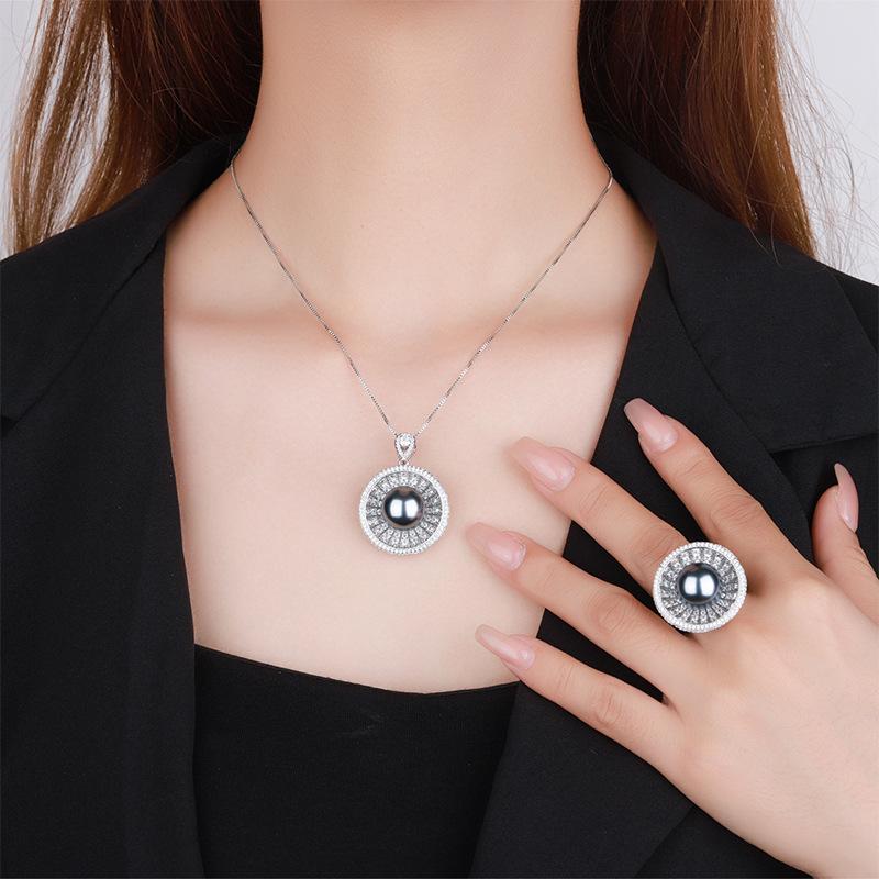 Jewelry Copper Bottom Pearl Plated Vintage Round Set Female 14Mm