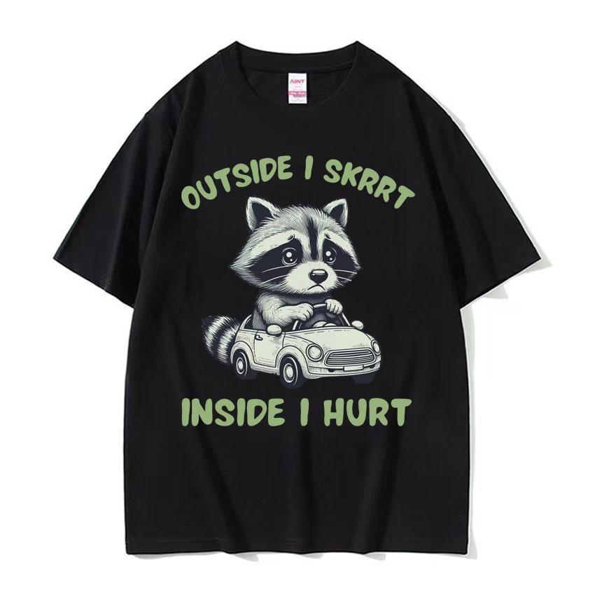 My Pain Is Chronic But This Ass Is Iconic Tee Shirt Funny Raccoon Meme T Shirt Mens Womens Vintage Kawaii Couples Tshirt Tops