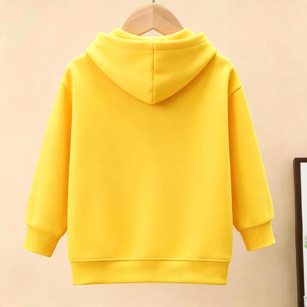 Latest Fall/Winter Children's Solid-Color Loose-Fitting Warm Hooded Sweater - Popular Boys' and Girls' Streetwear Top