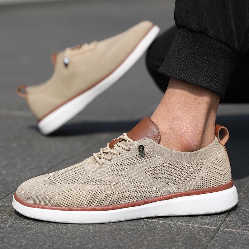 Spring Summer Men'S Casual Sneakers Breathable Mesh Anti Slip Affordable Walking Shoes Comfortable Flat Bottomed Men Board Shoes
