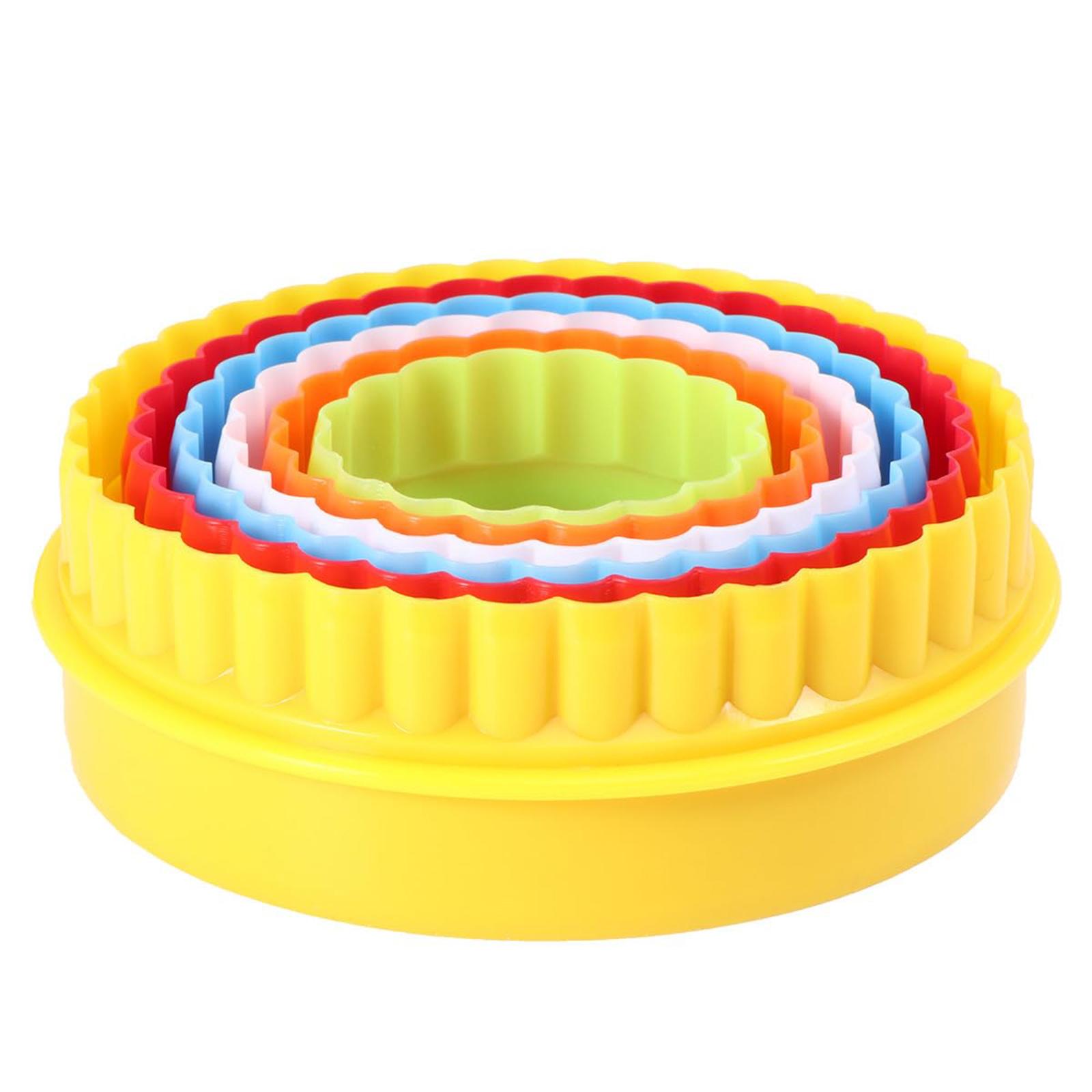 1 Sets Circular Double-sided Lace Edge Cookie Cutters Plastic Baking Molds For Dumpling And Dough Home Kitchen Use