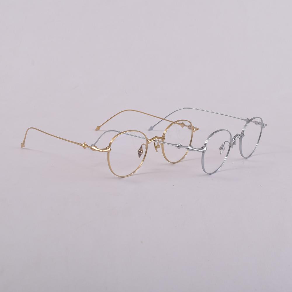 GENTLE TATATN Titanium Anti Blue Light Roud Women Men Eyeglasses Frame Optical Glasses EP Prescription Glasses