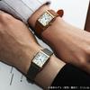KNIS Kyoto Japan KN004-GDGYSF Unisex Classic Rectangular Watch Quartz White Dial Roman Numerals Gold Gray Saffiano Leather 3ATM Water Resistant