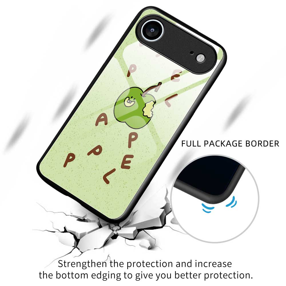 For iPhone 17 Air Case PC TPU Tempered Glass Pattern Printing Anti Drop Phone Back Cover