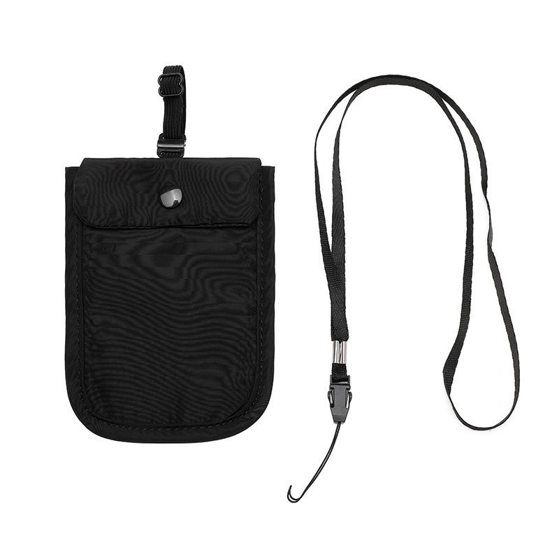 

Elegant Nylon Coin & Card Holder: Ultra-Thin, Close-Fit & Hidden Style Travel Bag for Women чёрный