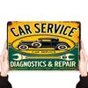 Vintage Metal Car Sign Decor Gift For Auto Lovers Garage Wall Art