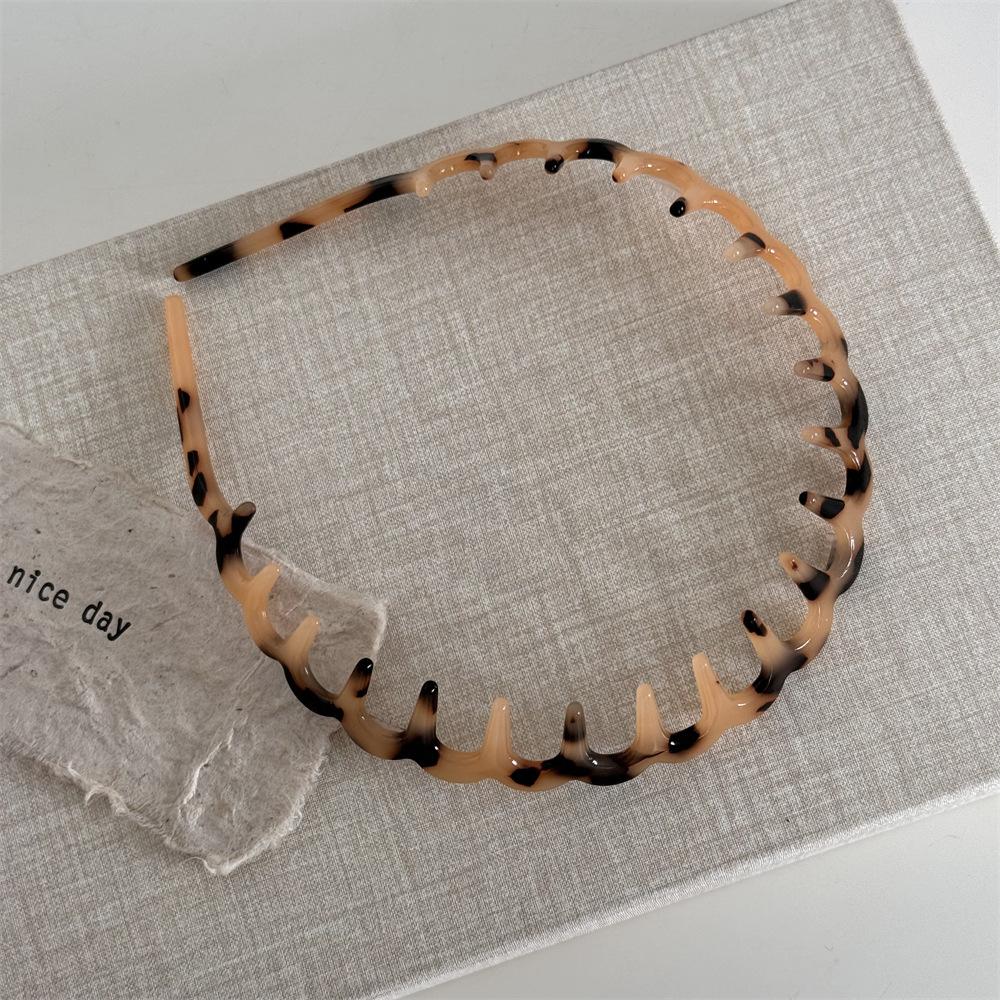 Acetic acid wave toothed headband wash face toothed hairpin non-slip broken hair pressure French headband Internet celebrity new