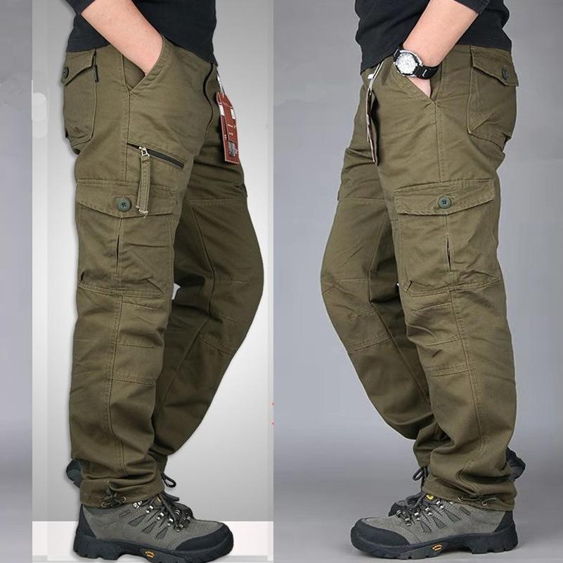 Frühling Herbst Männer Feste Cargohose Männer Lässig Multi Taschen Taktische Hose Hose Männer Baumwolle Jogger Militärhose Männlich
