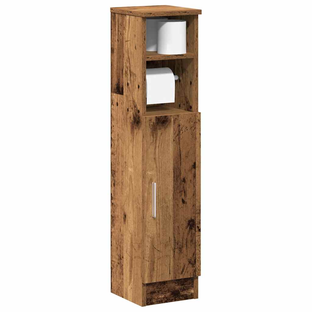 Bathroom Cabinet with Toilet Paper Holder Rustic Wood Look 20.5 X 22 X 90 Cm