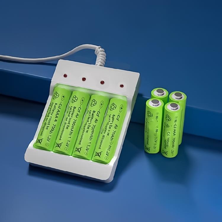 USB Powereds AA/3A Battery Charger with 4 Slots and Recognition for Safe and Efficient Charging