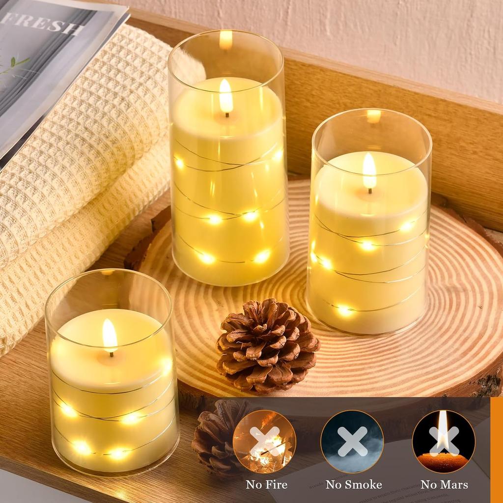 LED Lights for Home Electronic Candle LED Candle Decoration With Remote Control LED Glass Candle for Christmas Wedding Party