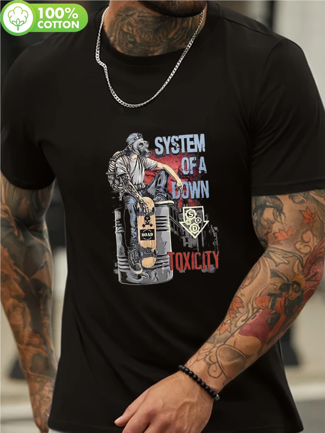 

Women s & Men s System of a Toxicity Official Band Merch T-Shirt - Heavyweight Oversized Tee with Iconic Album Art Print XXL