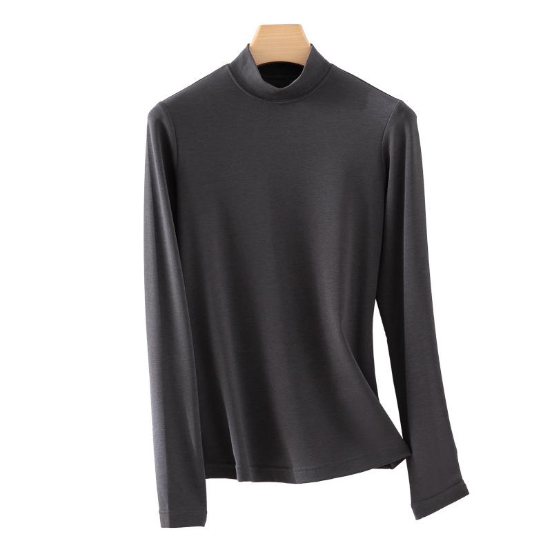 Women's Modal Cashmere Silk Thermal Turtleneck Long-Sleeve Top for Autumn & Winter