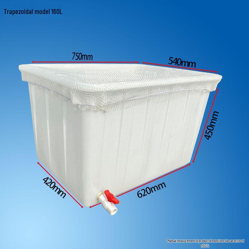 Durable Rectangular Aquaculture Tank with Drainage & Net Cover for Home Fish and Turtle Raising