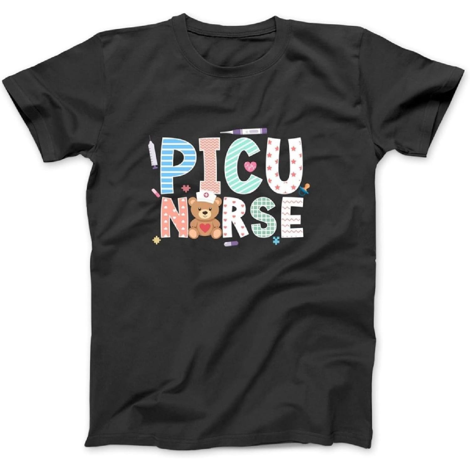 PICU Nurse Appreciation Pediatric ICU Nurse PICU Nursing Long Sleeve, T-Shirt, Sweatshirt, Hoodie for Men Women Kids Made in Canada Black XXXXXL разноцветный