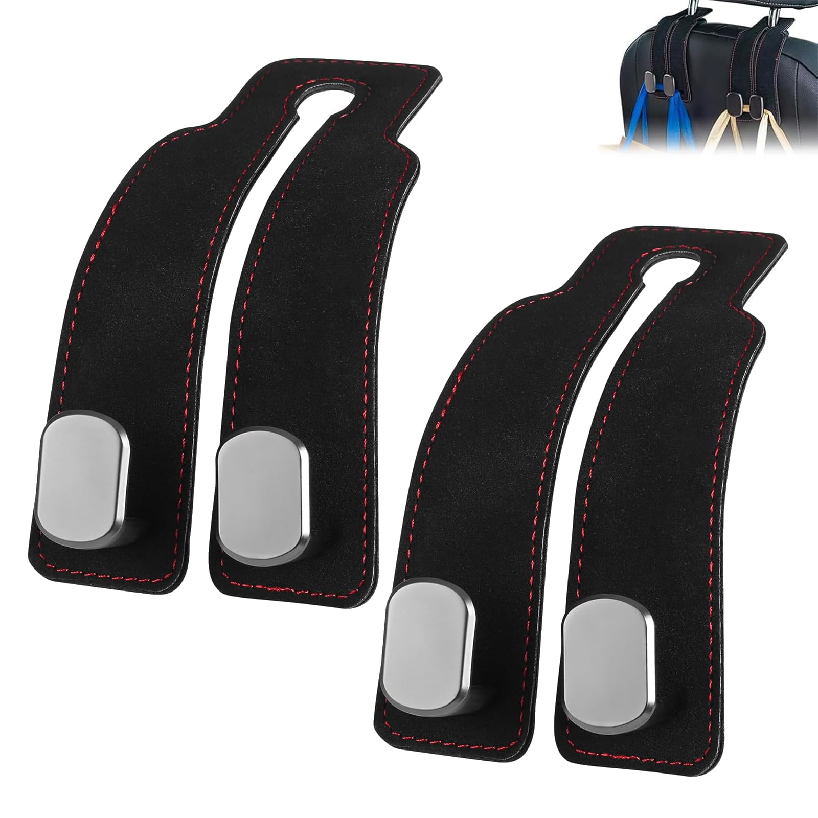 

SAMCOS Car Seat Double Hook Metal Car Storage Hook Rear Seat Hook Passenger Seat