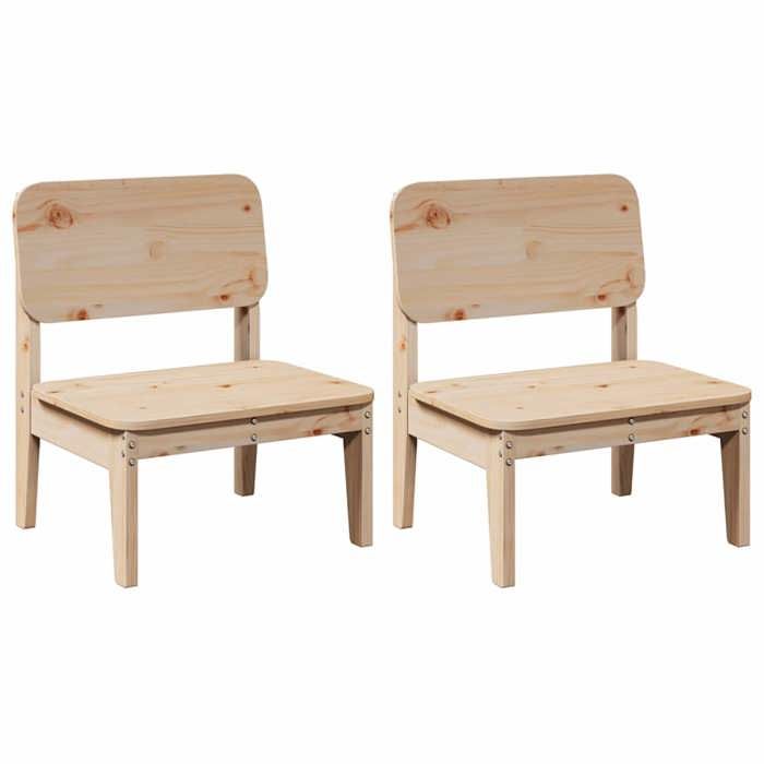 VidaXL Chaises de jardin lot de 2 60x52,5x72 cm bois massif de pin, siège de jardin, chaise d'extérieur, chaise de balcon, 859322