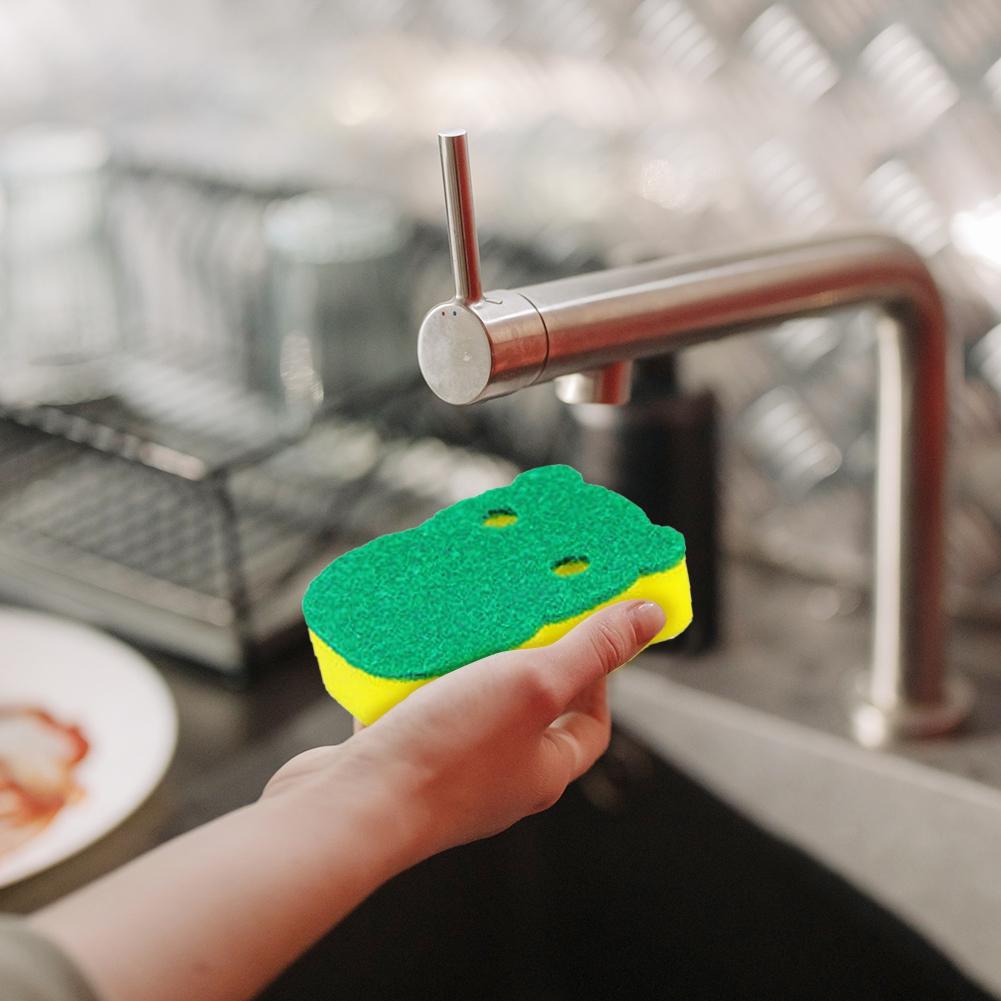 10Pcs Dishwashing Sponge Wipe Kitchen Cleaning Double Sided Brush Pot Dishwashing Cloth