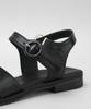 Heenn Shiny Leather Crossover Sandals. Black