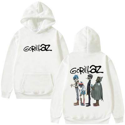 Alternativní Rocková Kapela Gorillaz Grafická Mikina Pánská Dámská Hip Hop Móda Streetwear Pánská Ležérní Nadměrná Fleecová Mikina s Kapucí