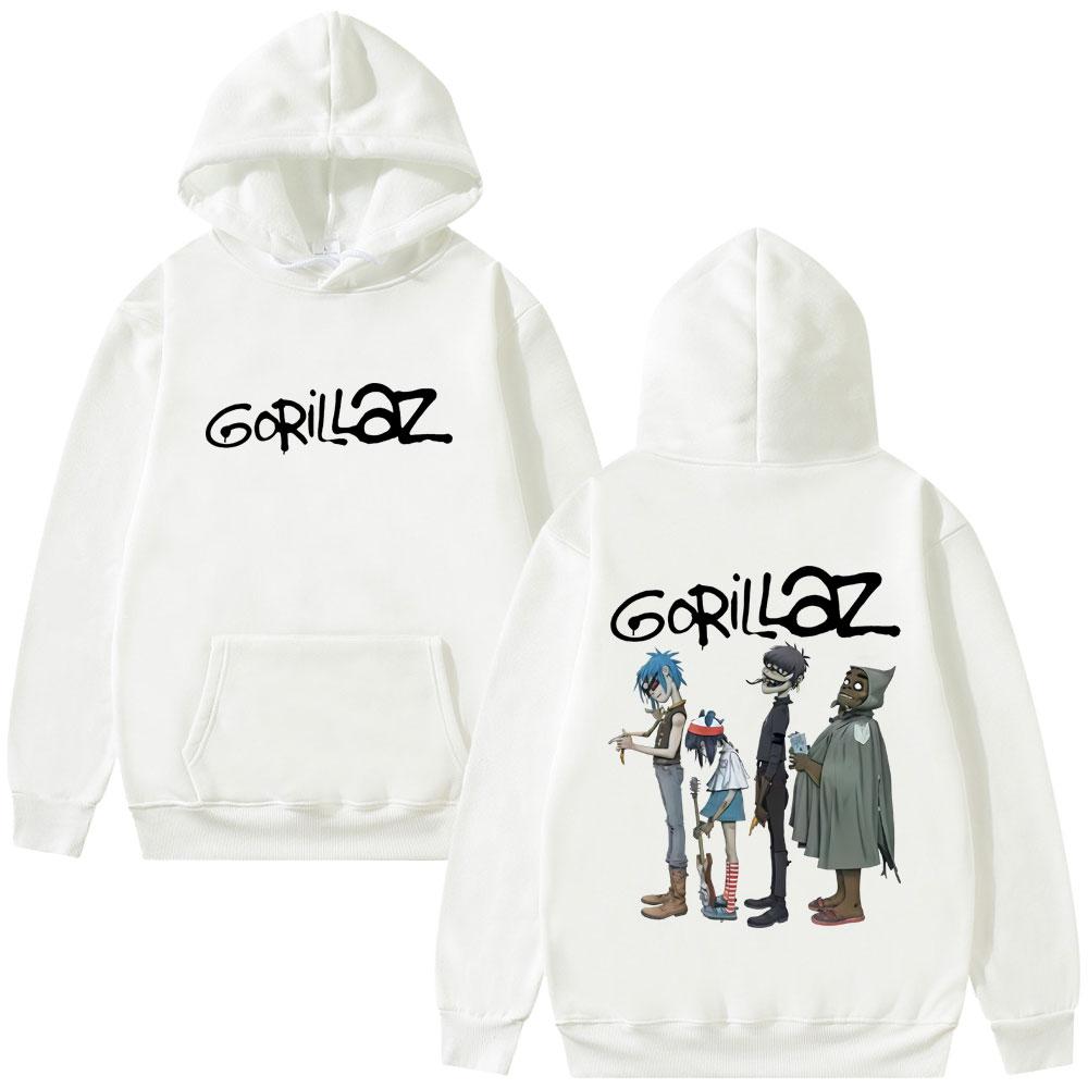 Alternative Rock Band Gorillaz Graphic Hoodie Men Women Hip Hop Fashion Streetwear Male Casual Oversized Fleece Cotton Hoodies