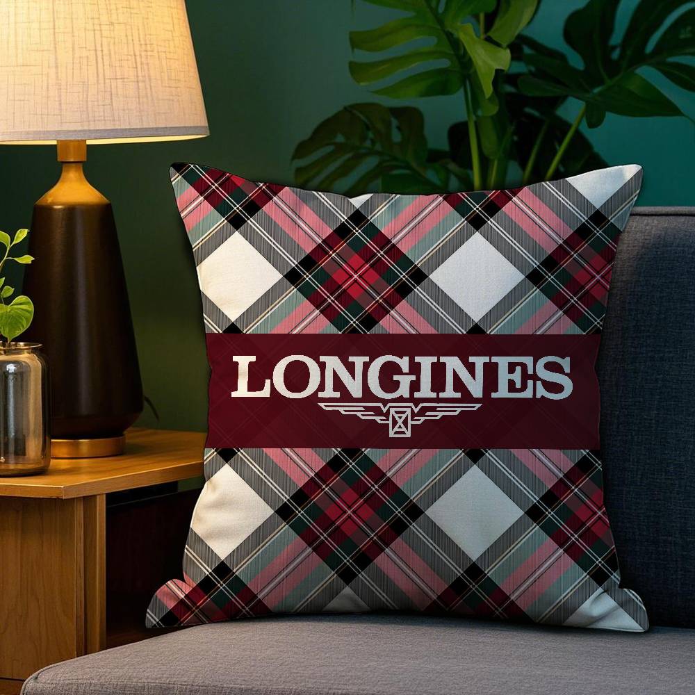 

Классический бренд L-Longines Наволочка Плюшевая ткань Мягкий Двусторонняя печать Дом Диван Высокое качество Чехол для подушки Накидка 12x12Inch