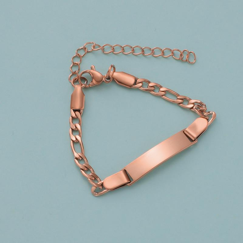 Rostfritt stål Laserbokstäver Armband Personliga presentsmycken