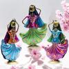 Set of 3 Metal Figurine Dancers Home Decor Item for Living Room, Bedroom, Wedding Festive Housewarming Gift Showpiece