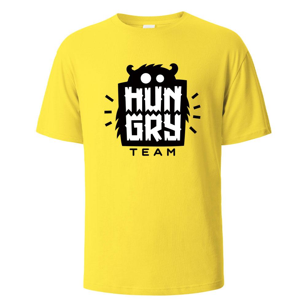 Funny HipHop Hungry Printing Tshirt For Men Wowen 100 Cotton Summer Breathable Tops Oneck Oversize Basic Tees Mens Clothing